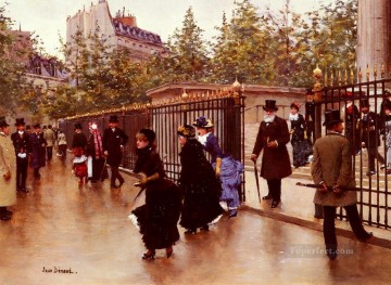 パリ Painting - ソータント・ドゥ・ラ・マドレーヌ・パリのシーン ジャン・ベロー